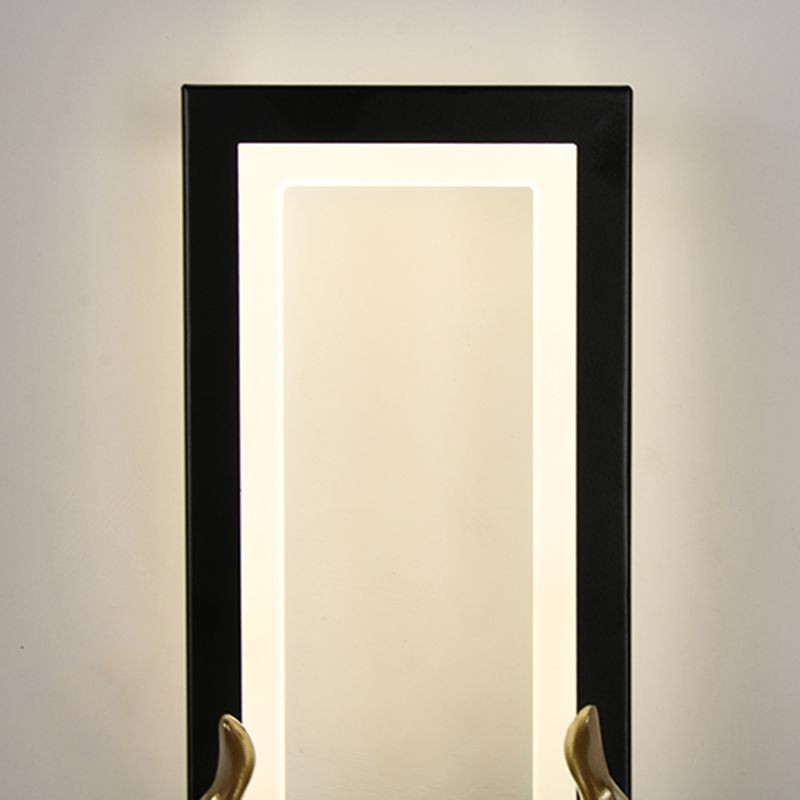 Lampada da parete per salotto in metallo Nordico in metallo a muro di cervo con tonalità rettangolare