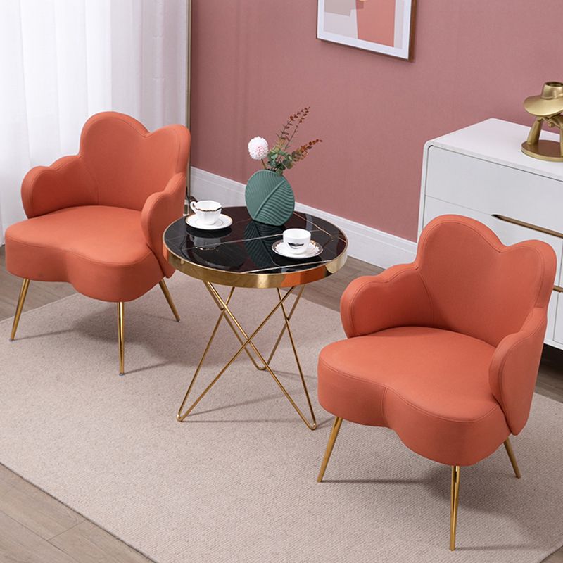 Glam Armrest Backrest Cushion Chair with Metal Legs for Hotel