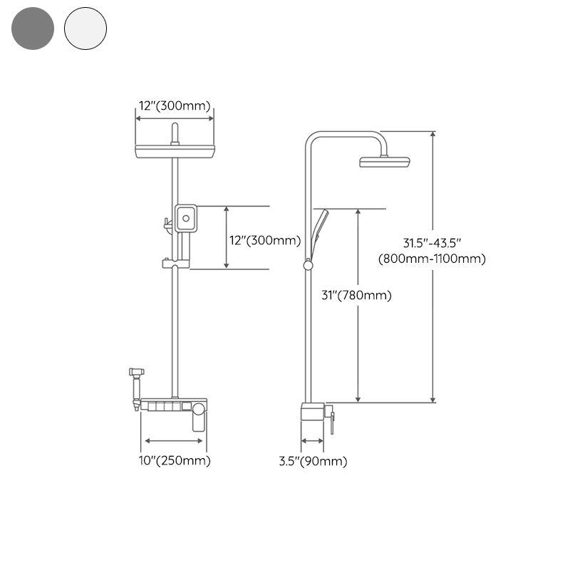 Contemporary Style Shower System Copper Spot Resist Wall Mounted Shower System