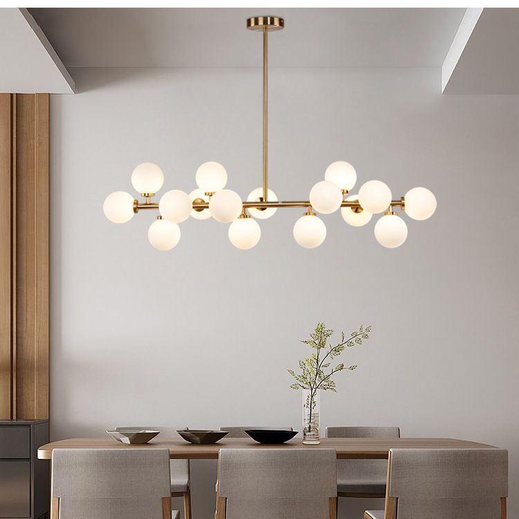 Molecule Island Lighting Fixture Nordic Style Glass Gold Island Chandelier Light