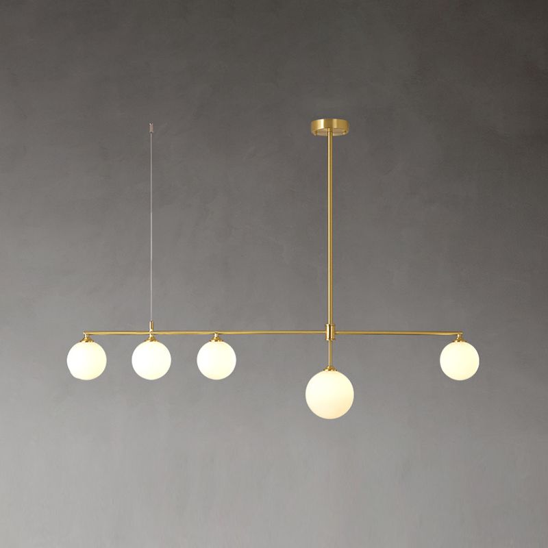 Postmoderne Insel Light Multi-Head-Anhänger Licht mit Glasschatten für Esstisch