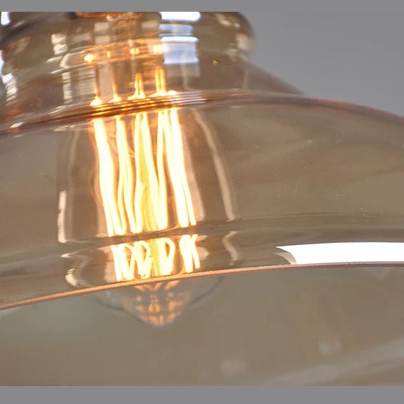 Retro Industrial 1 Lámpara de luz Lámpara de lámpara Alezo a mano iluminación colgante de vidrio para sala de estar