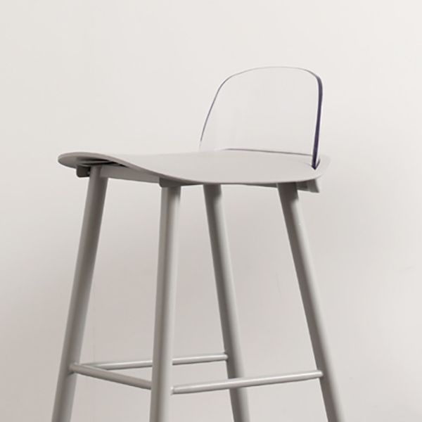 Scandinavian Plastic Barstool Plastic Furniture with Metal Legs in Matte Finish