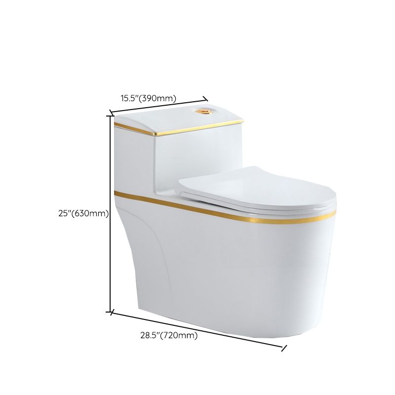 Traditional White Ceramic Flush Toilet Seat Included Urine Toilet for Washroom