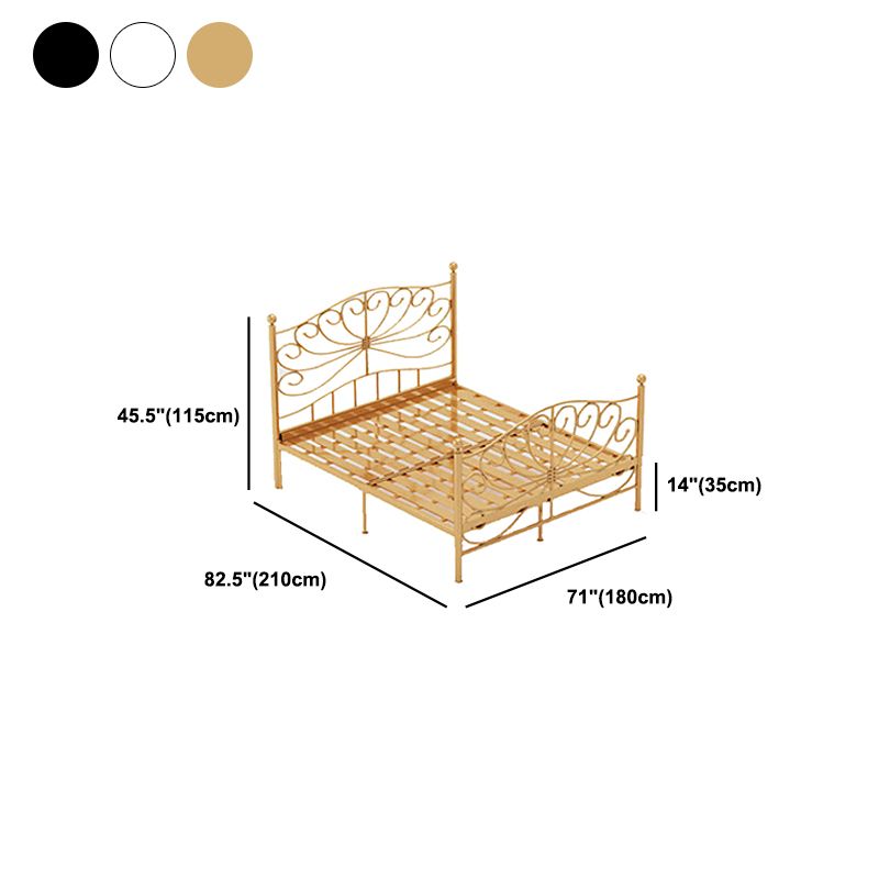 Metal Open-Frame Bed 45.27" High Wire-Grid Bed with Custom Gold Legs