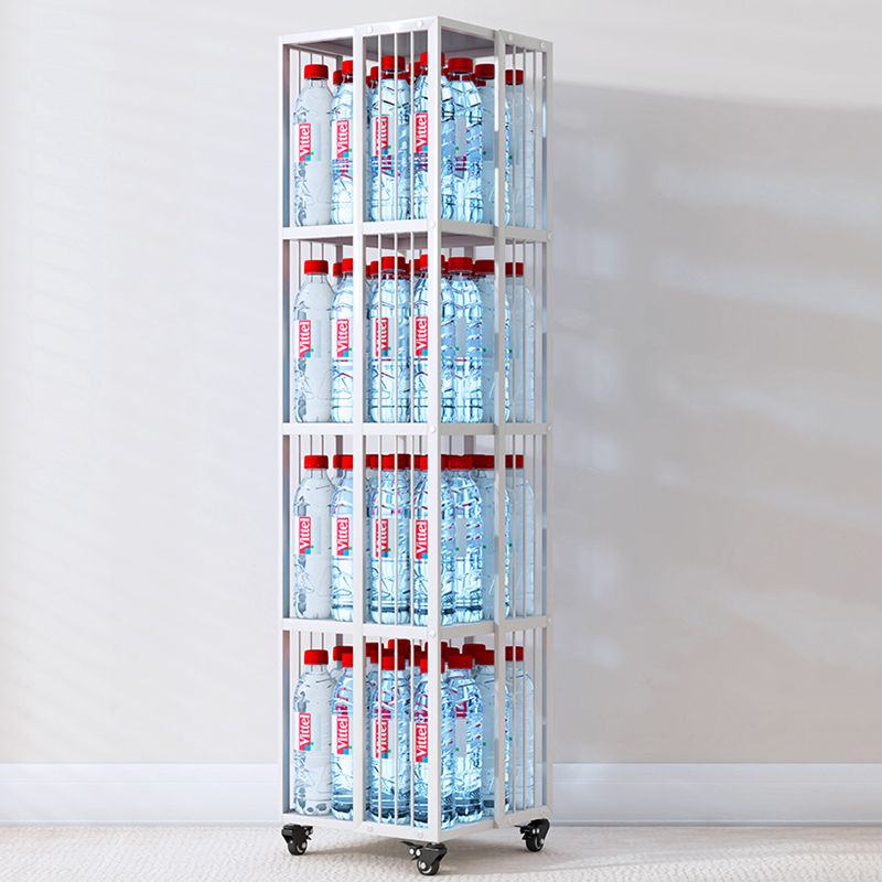 Modern Metal Bookshelf Pure White Standard Vertical Closed Back Bookcase