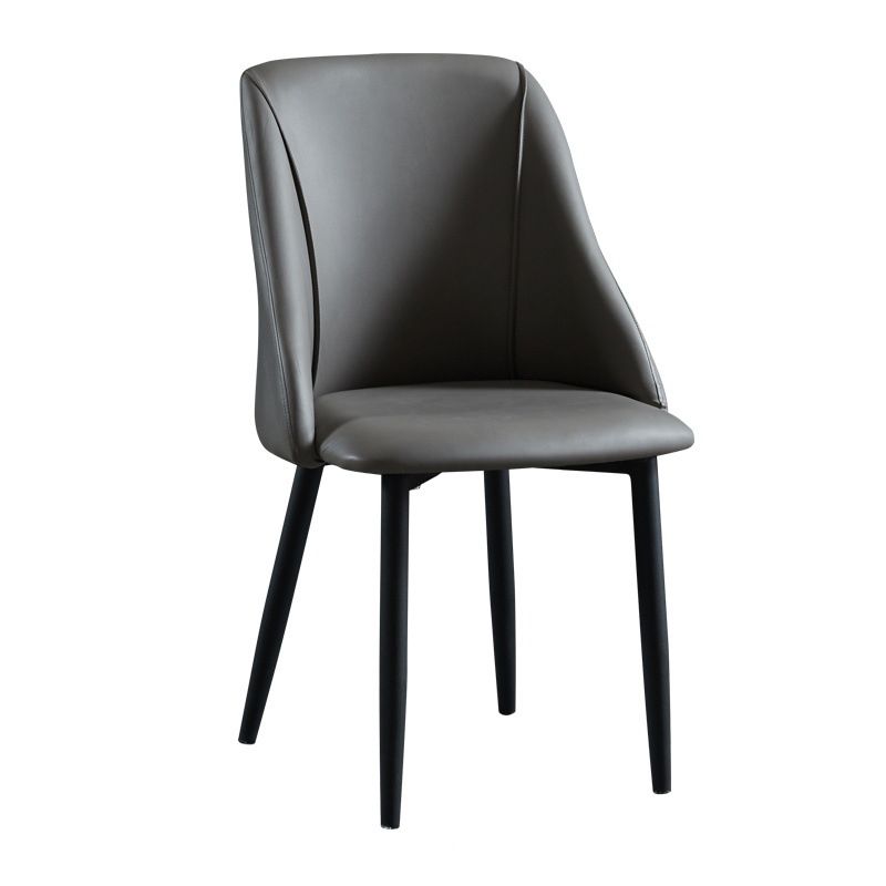 Scandinavian Pu Leather Restaurant zijstoel Matte Finish Parsons Dining Chair (set van 4)