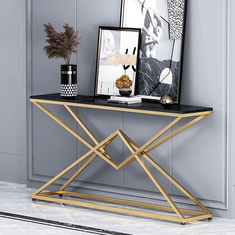 Modern Rectangle Console Accent Table Antique Finish Console Sofa Table
