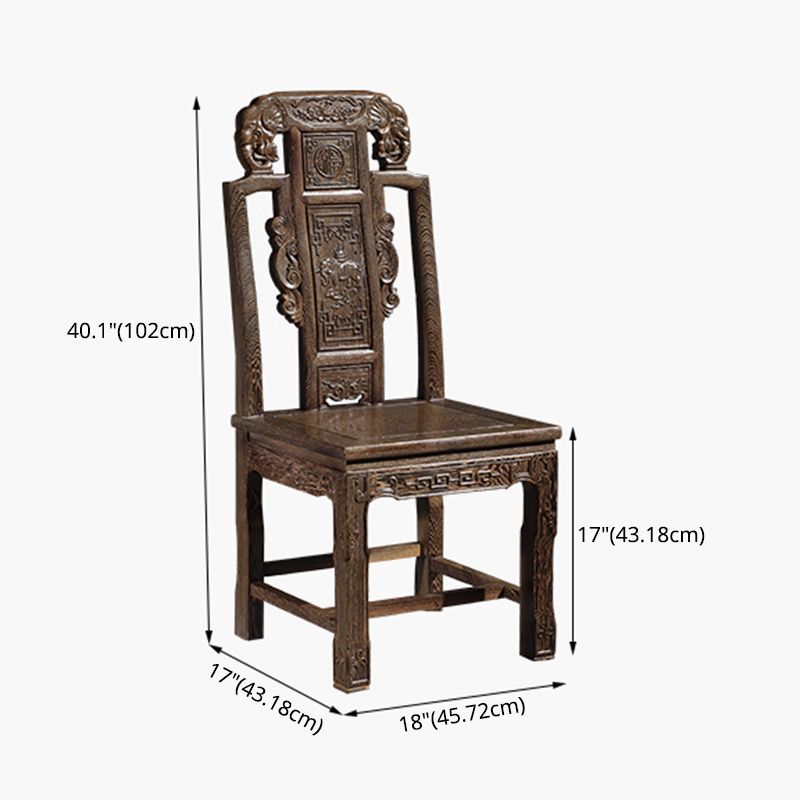 Traditional Style Solid Wood Dining Set with Fixed Table and 4 Legs Base for Home Use