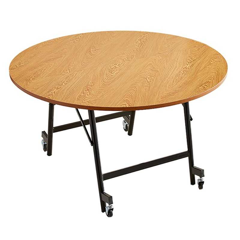 Modern Foldable Round Dining Table Metal Base for Dining Room
