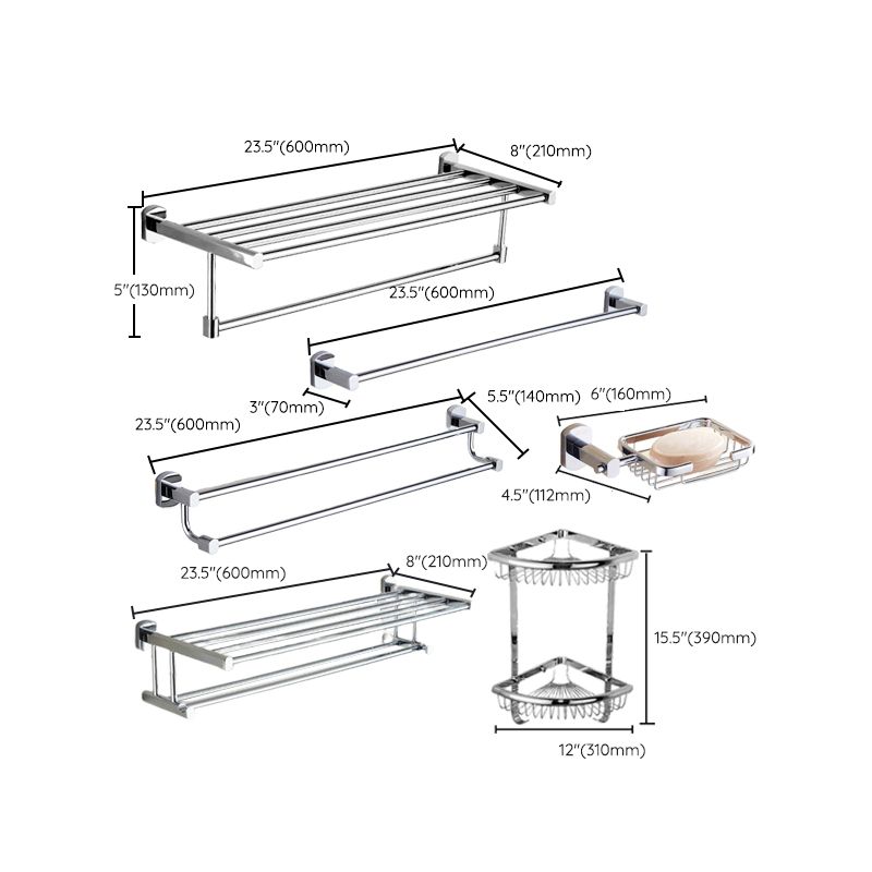 Modern Bathroom Accessory Kit Paper Holder Towel Bar Stainless Steel Bathroom Set