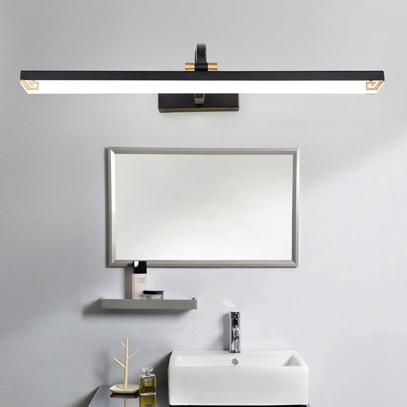Vintage Simplicity Rectangle Vanity Light Fixture Acrylic Wall Lighting Fixtures for Bathroom