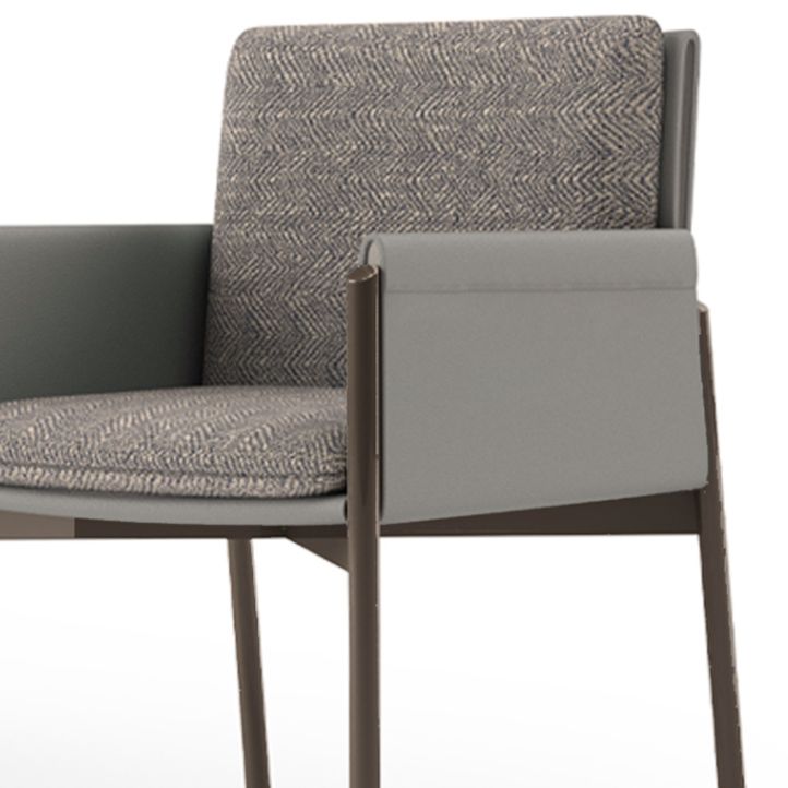 Modern Style Linen Dining Room Chair Arm Metal Side Chair for Home Use
