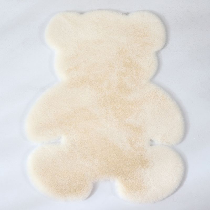 Lovely Bear shaped Area Rug Stylish Solid Shag Polypropylene Indoor Carpet Easy Care Friendly Washable Rug for Bedroom
