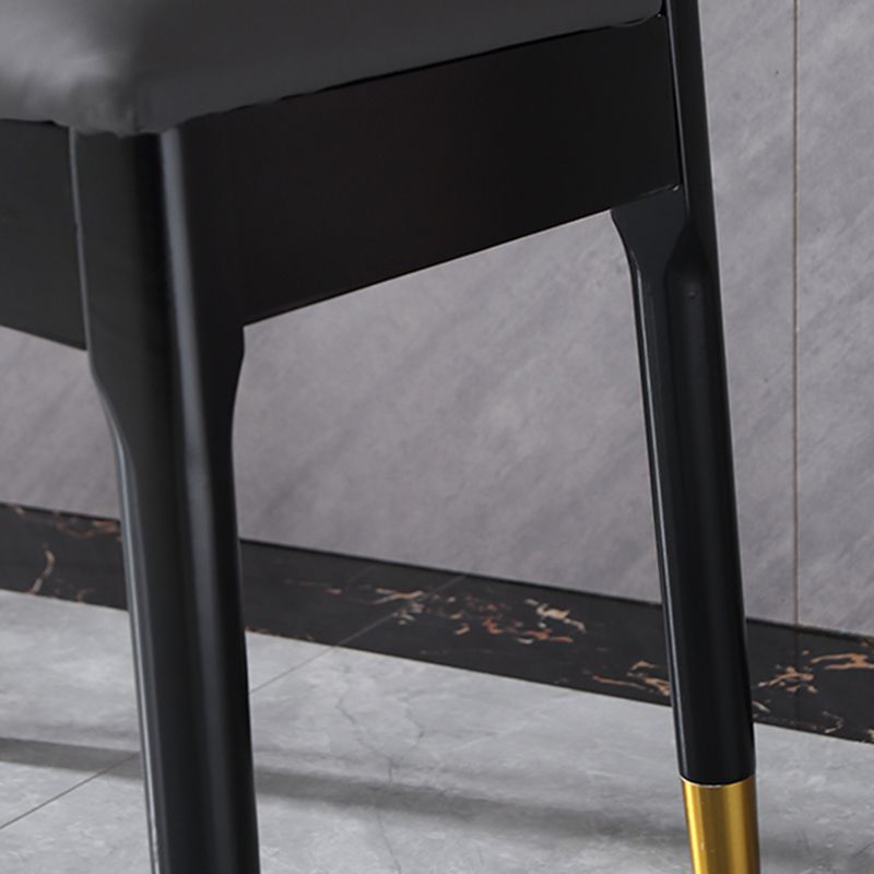Silla lateral interior escandinava Silla de comedor tapizada con respaldo abierto de madera