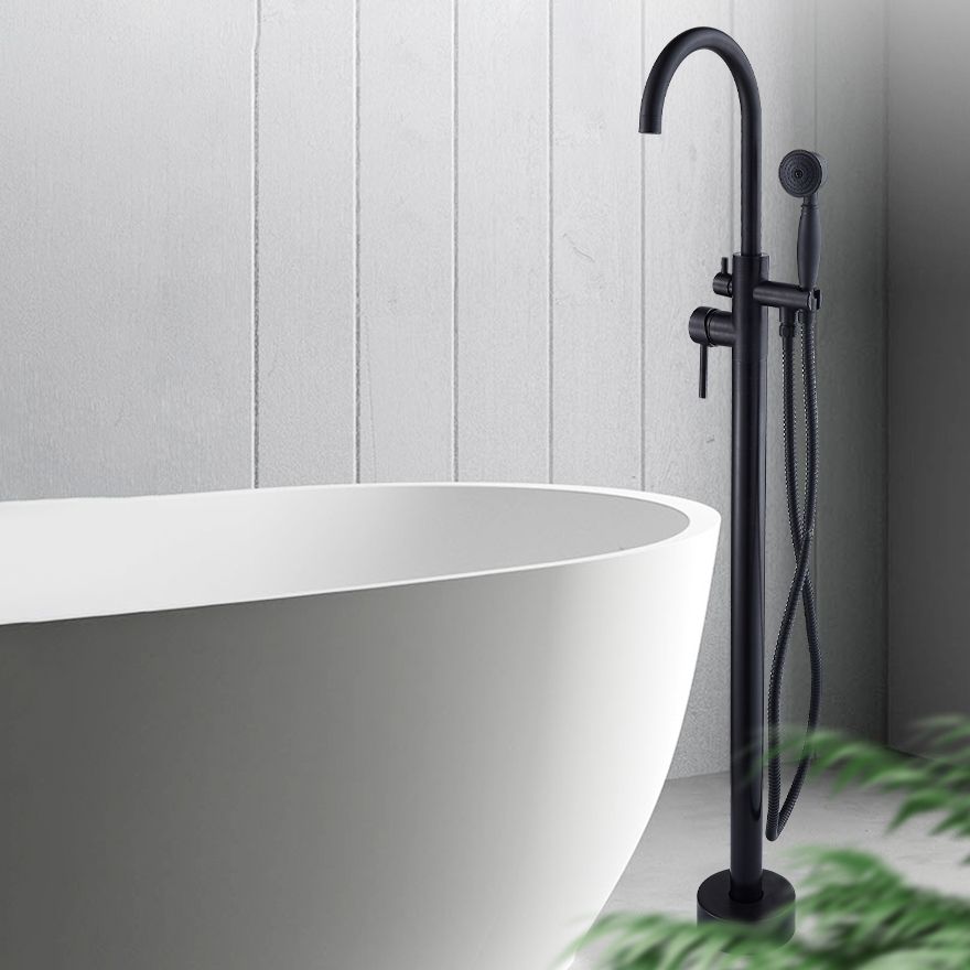 Floor Mounted Metal Freestanding Tub Filler High Arc Freestanding Tub Filler Trim