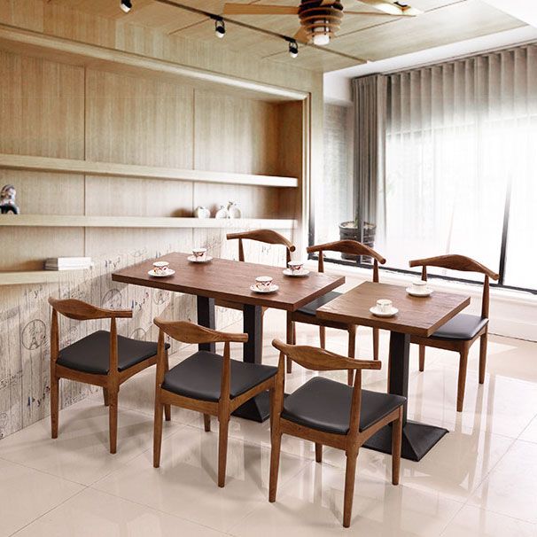 Industrial Upholstered Dining Side Chair Wood Dining Chair for Dining Room