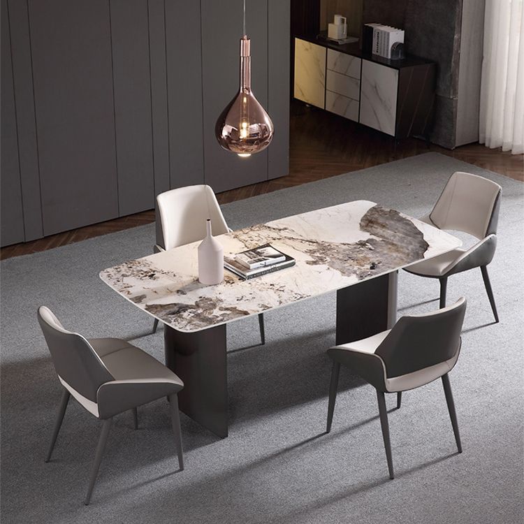 Modern Style 1/2/5/6 Pieces Dining Set Sintered Stone Dining Table with Chairs