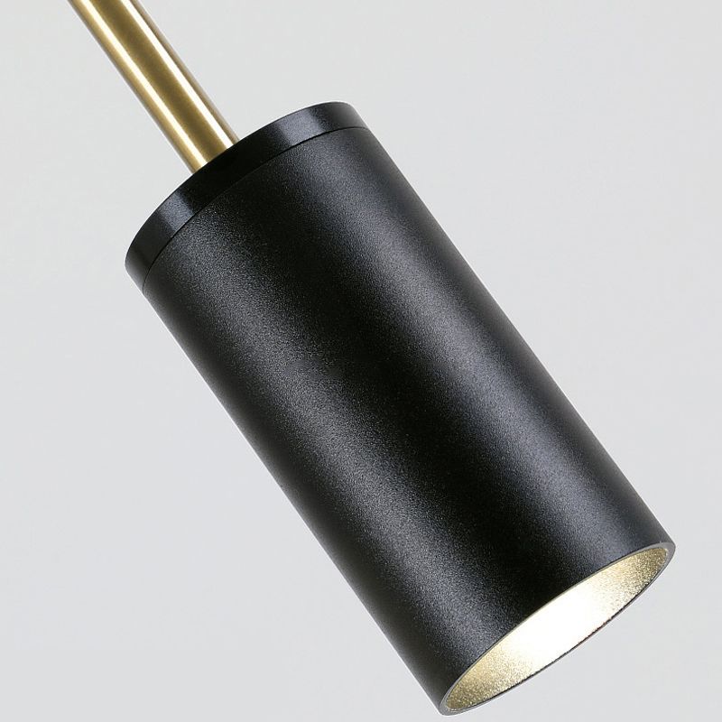 Modern 5 - Light Ceiling Pendant Fixture in Black and Gold Finish Kitchen Island Light