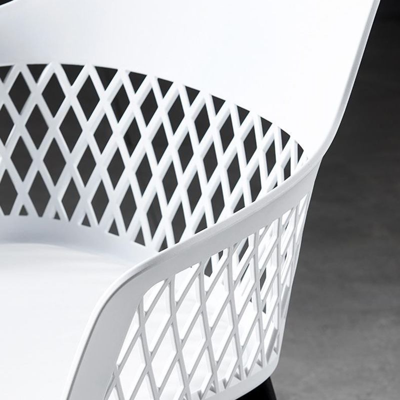 Sillón de metal contemporáneo para interiores y exteriores, sillón con respaldo abierto