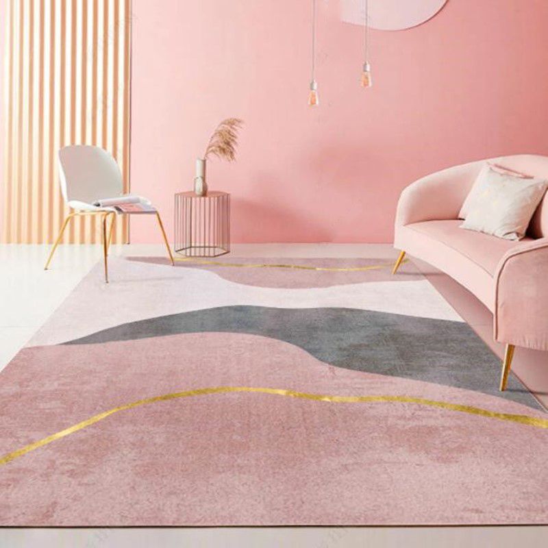 Tapis d'intérieur nordique mixte en Polyester, imprimé abstrait, avec support antidérapant, pour la décoration de la maison