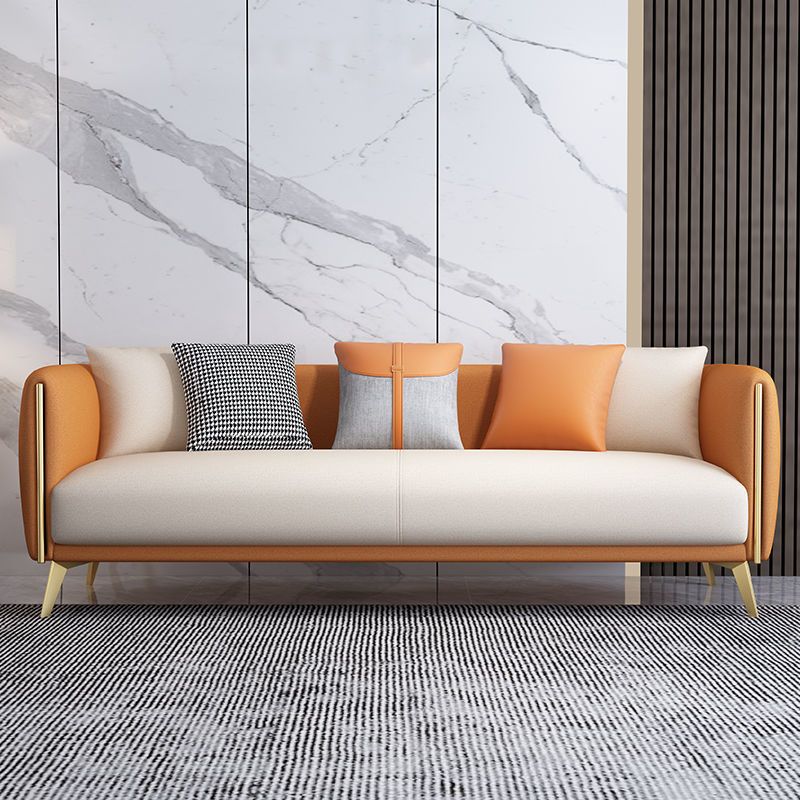 Tuxedo Arm Sofa Modern Faux Leather Sofa 26.77" D x 29.52" H