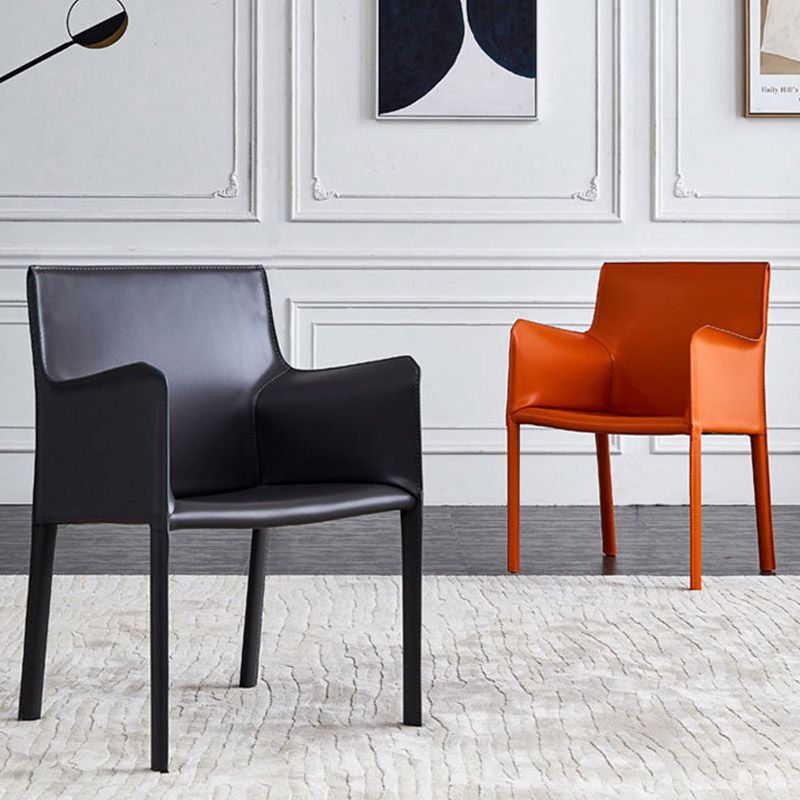 Industrial Upholstered Arm Dining Chair Kitchen Parsons Chair