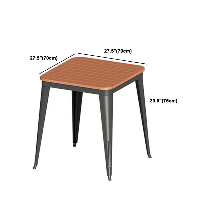 Contemporary Style Wood Table Set 1/2/3/5/7 Pieces Dining Set with Metal Chairs