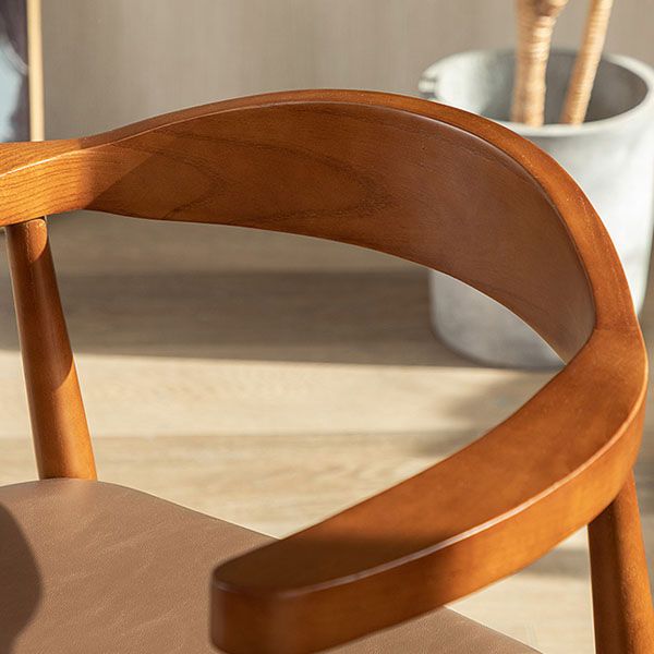 Modern Style Arm Chair Solid Wood Open Back Indoor Dining Chair