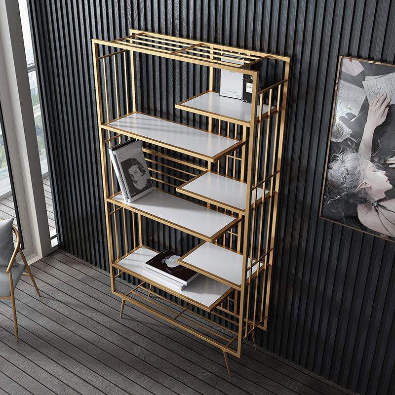 Open Shelf Bookcase Modern Metal Bookshelf for Dining Room 70.9" H X 11.8" W