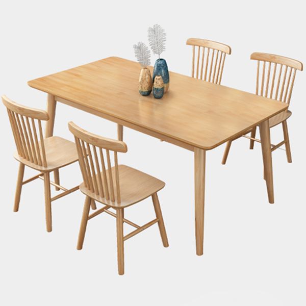 Rettangolo 4 gambe tavolo da pranzo moderno tavolo fisso in legno con legno massiccio