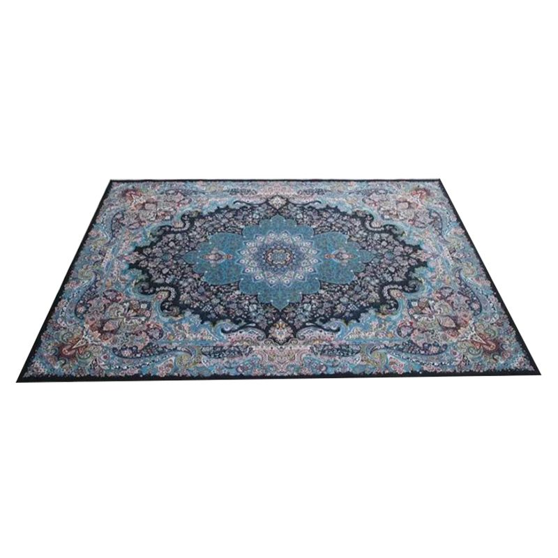 Traditioneller Medaillon -Druckteppich Polyester Innenblatt Teppichfleck -Widerstandsbereich Teppich für Wohnzimmer
