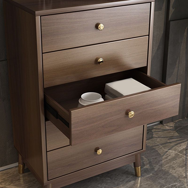 Glam Vertical Storage Chest Bedroom Wooden Chest with Drawers
