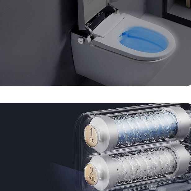 Contemporary 1-Piece Bidet Toilet Wall Mount Toilet Bowl for Washroom