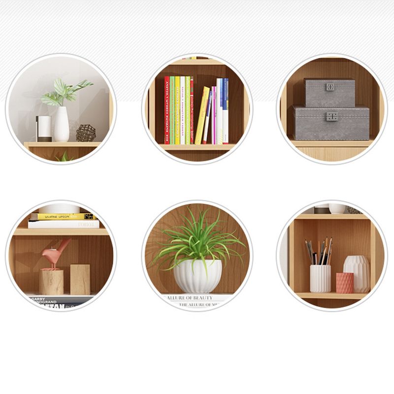 Modern Corner Vertical Shelf Bookcase Engineered Wood Book Shelf with Cabinets