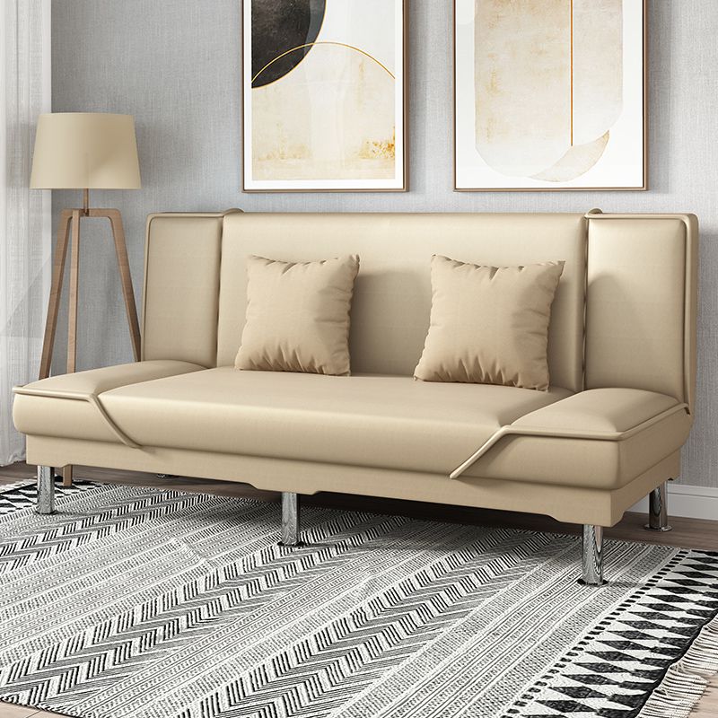Armless Settee with Cotton Blend 19.68" W Convertible Sleeper Sofa for Living Room