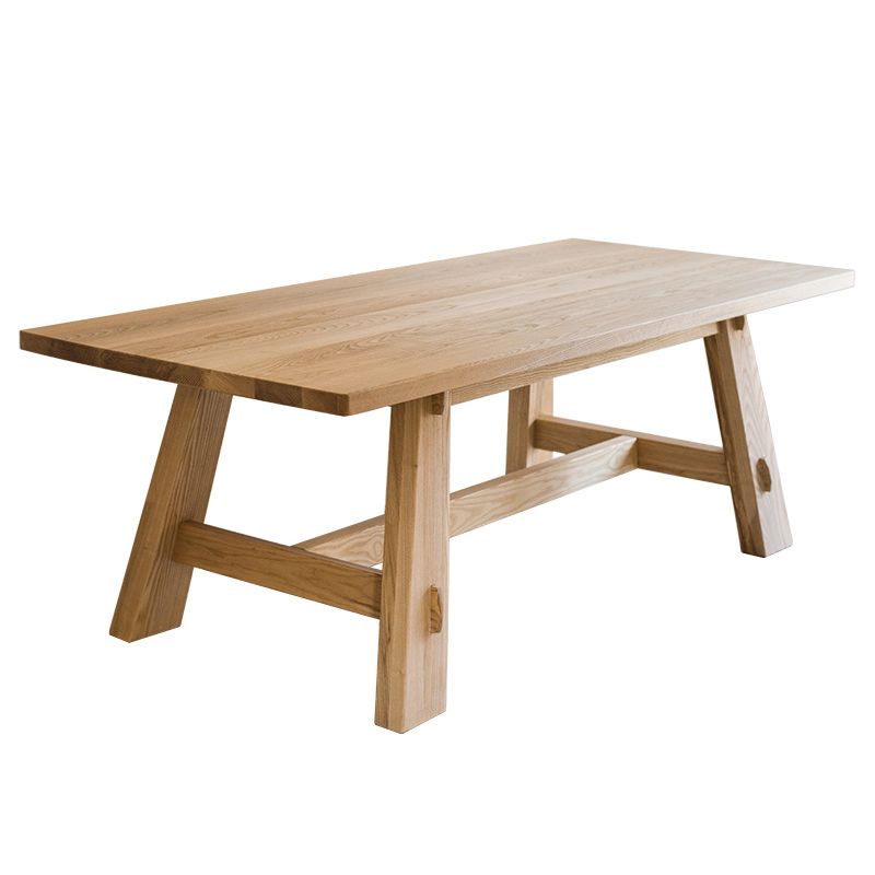 Rectangle Dining Table Natural Contemporary Style Solid Wood Dinner Table for Home Kitchen