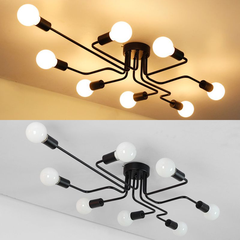 Nordic Ceiling Light Simple Personality Wrought Iron Modern Study Bedroom Living Room Clothing Store Branch Industrial Style Lamps