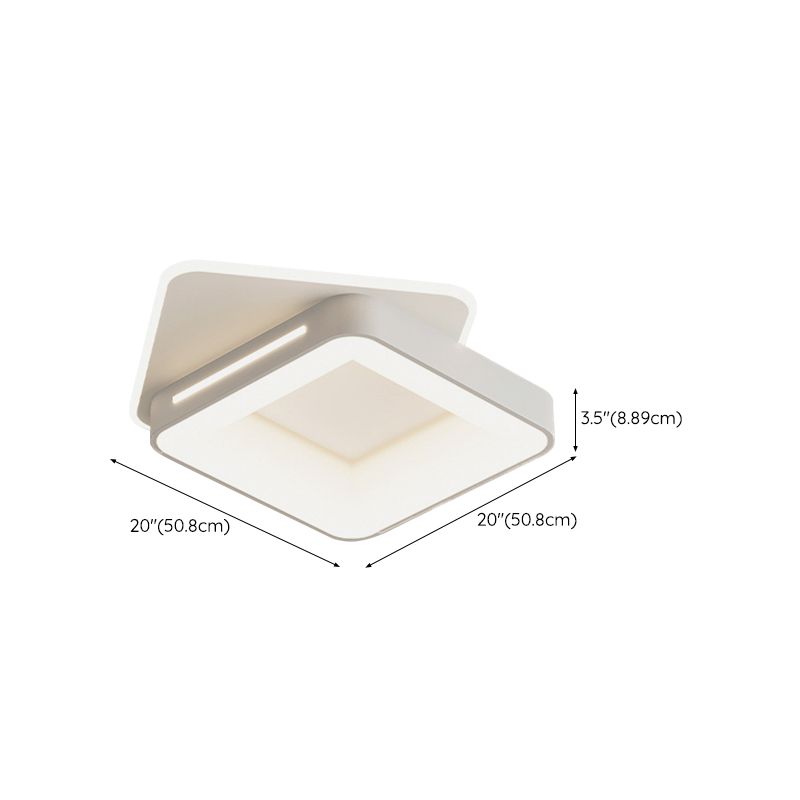 Modern Flush Mount LED Geometric Shape Metal Ceiling Light with Acrylic Shade for Bedroom