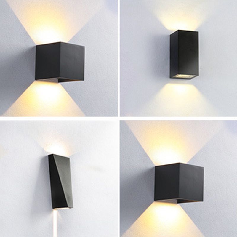 Geometrische Schattenwandbeleuchtung moderner einfacher einzigartiger Stil Metal 1 Licht Leuchte Licht in Schwarz