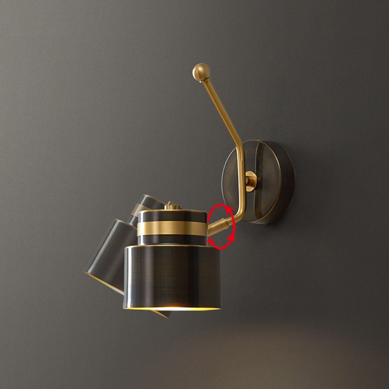 1-Light Adjustable Wall Light Modern Metal Wall Lights in Black