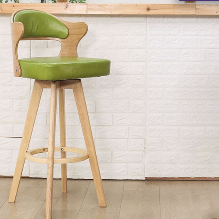 Taburete moderno sin brazos para mostrador, taburete de bar de madera para tienda de té con leche, con pedal y cojín