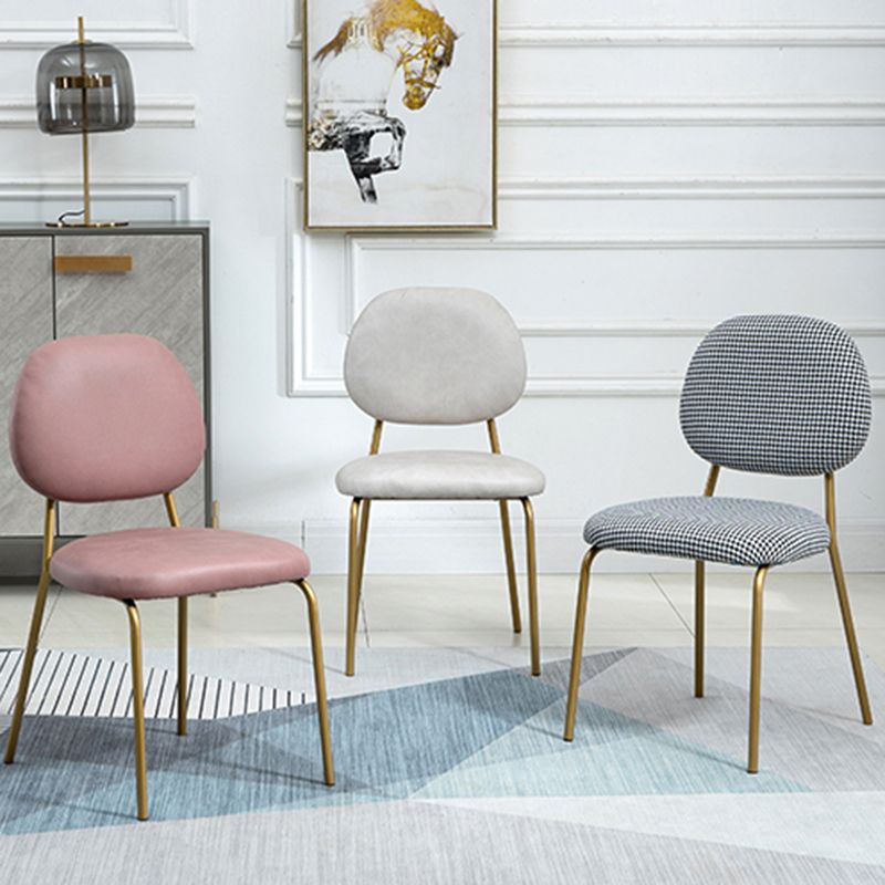 Sillas sin brazos de comedor de metal Glam, respaldo abierto, silla lateral para restaurante