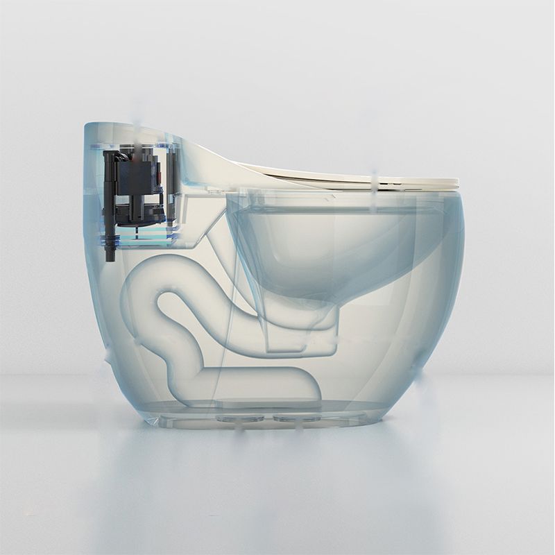 Contemporary Siphon Jet Toilet Bowl Slow Close Seat Included Urine Toilet for Washroom