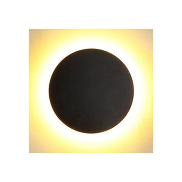 Éclairage d'applications rondes Métallique simpliste 6 "/ 8" LED LED Black / Blanc Black Mur