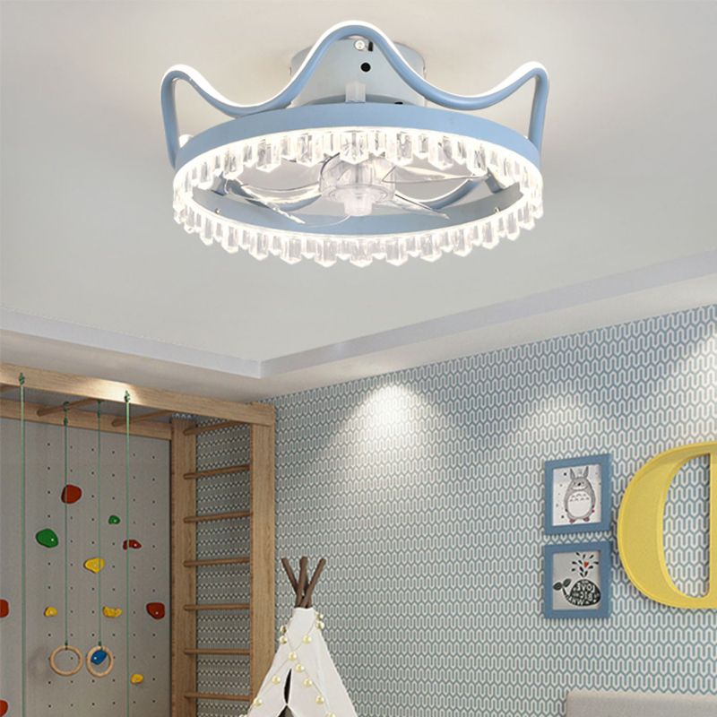 Ceiling Fan Lamp Nordic Style LED Ceiling Mounted Light for Bedroom