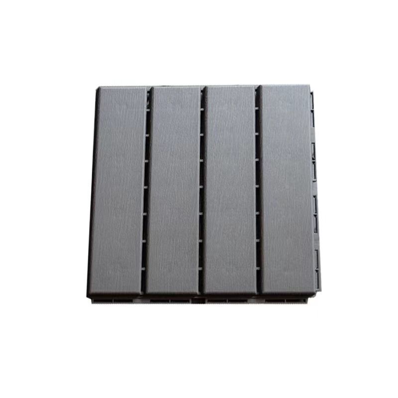 Contemporary Square Wood Tile Smooth Brown Engineered Wood for Patio Garden