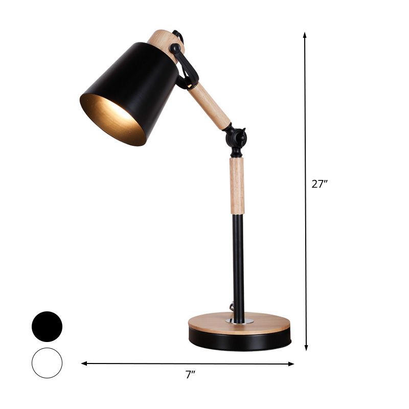 Lampada da tavolo Bell moderna in metallo con 1 lampadina, lampada da comodino bianca/nera per soggiorno