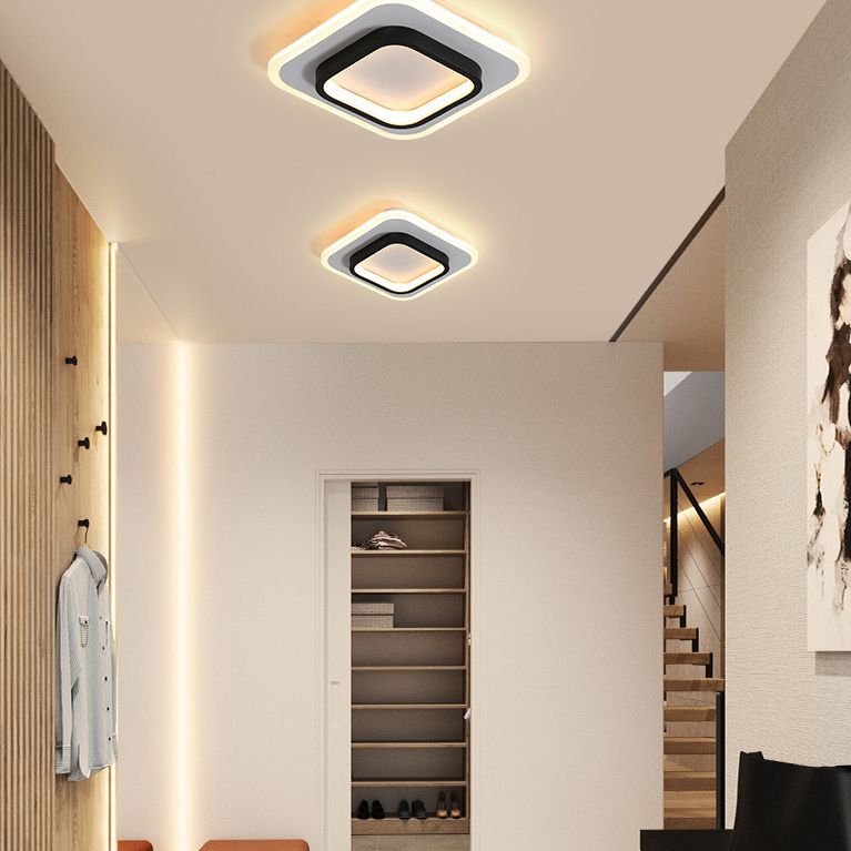 Geometrische gangpad inbouwlamp Acryl LED moderne inbouwplafondlamp in zwart-wit