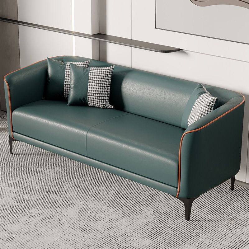 24.8" Wide Faux Leather Sofa Tuxedo Arm Sofa for Living Room